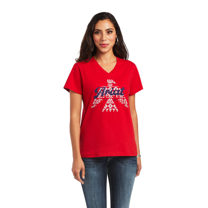 Camisetas Ariat Real Firebird Rojas Mujer - Chile 287-GVQEIK